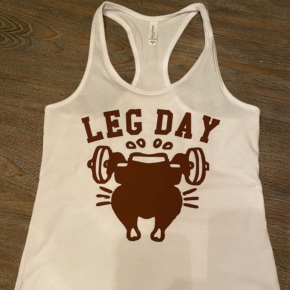 Thanksgiving “Leg Day” Racerback fitness tank*NEW